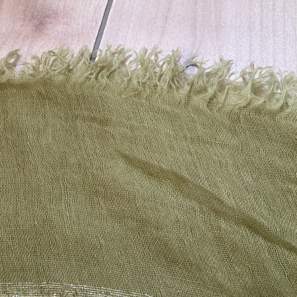 Collection Eighteen Oversized Metallic Light Green Fringe Scarf | 50x50